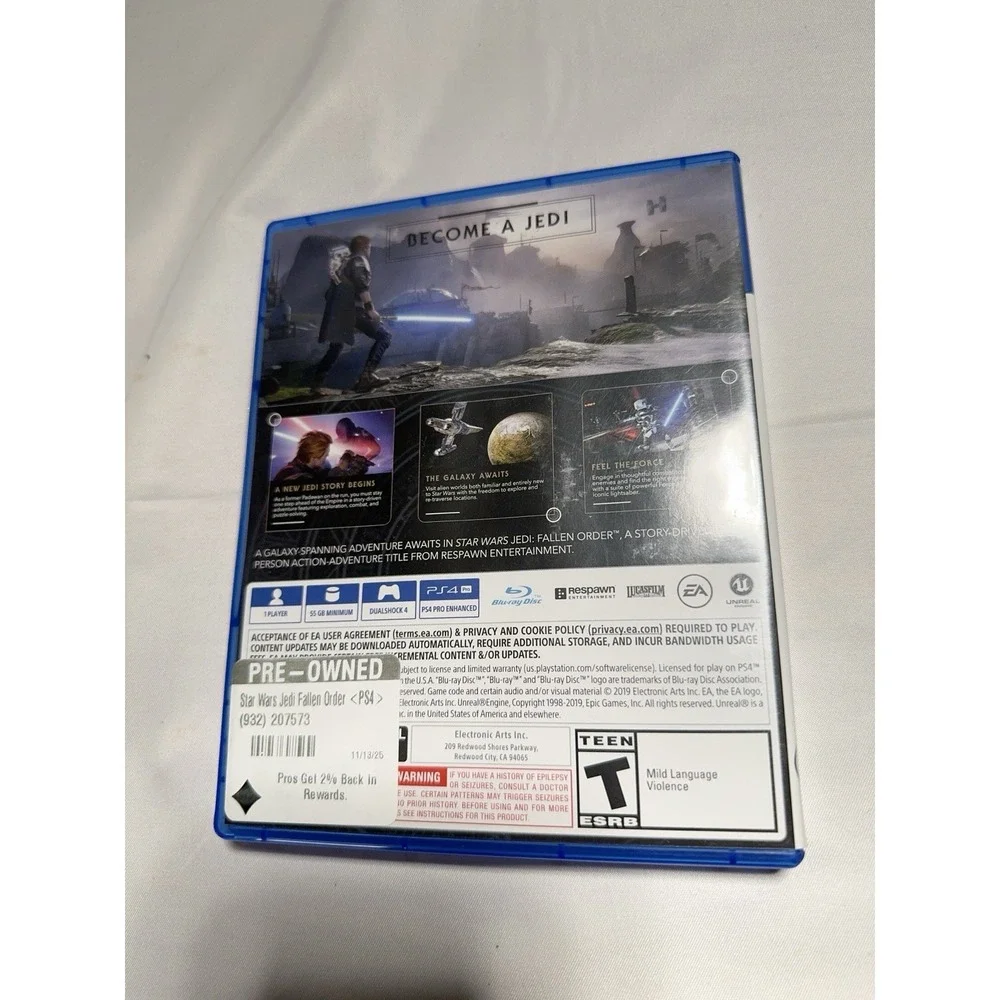 Star Wars Jedi Fallen Order Sony PlayStation 4 PS4‎ 2019 Tested and Working